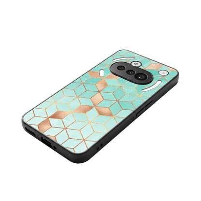 Aqua Mosaic stylish phone case for nothing phone 3a | glossy glass and slim fit