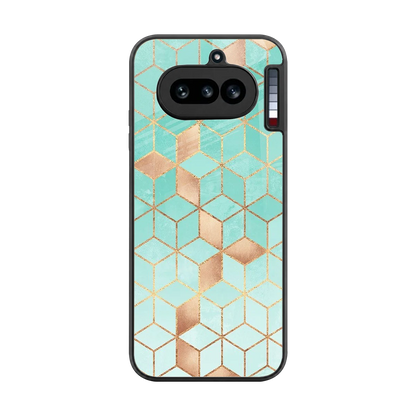 Aqua Mosaic back phone cover | glass case for nothing phone 4a