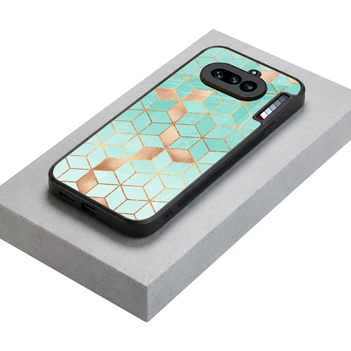 Aqua Mosaic stylish phone case for nothing phone 4a | glossy glass and slim fit