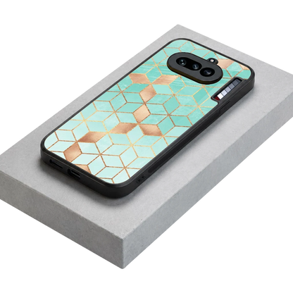 Aqua Mosaic stylish phone case for nothing phone 4a | glossy glass and slim fit