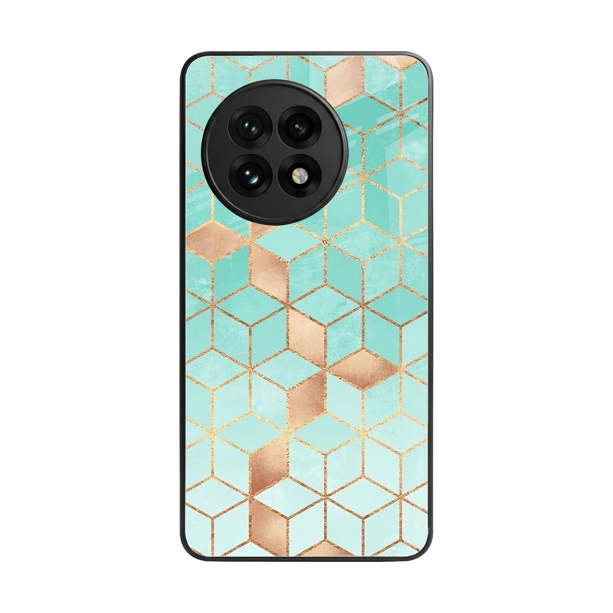 Aqua Mosaic back phone cover | glass case for oneplus 13r