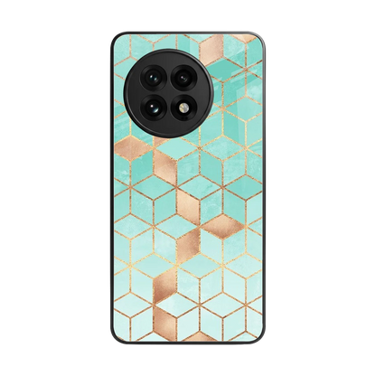 Aqua Mosaic back phone cover | glass case for oneplus 13r