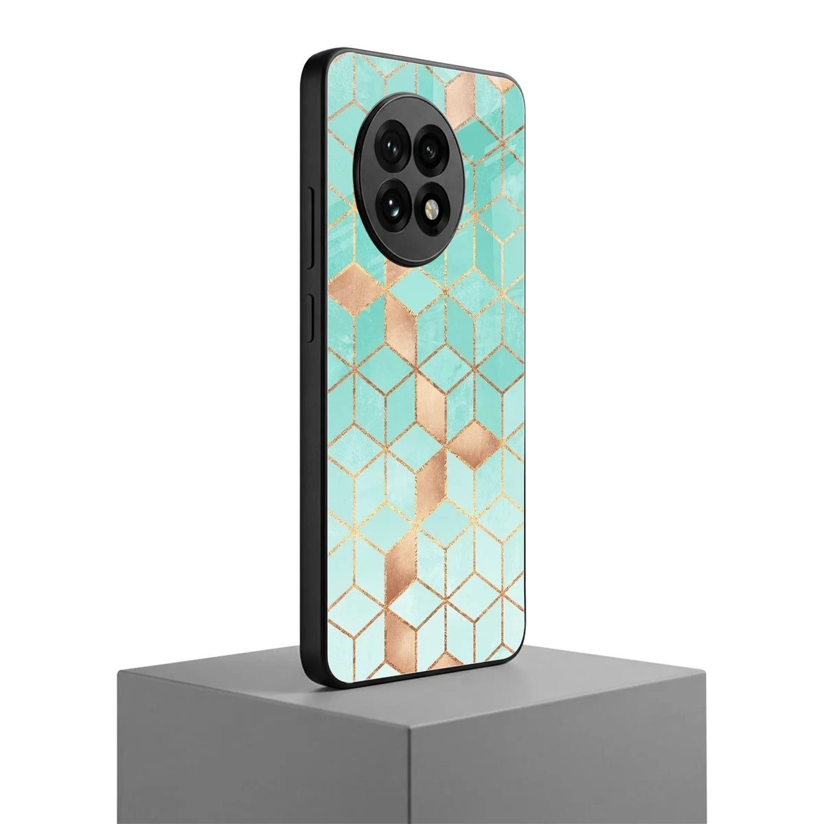 Aqua Mosaic oneplus 13r mobile cover | shockproof glass phone case