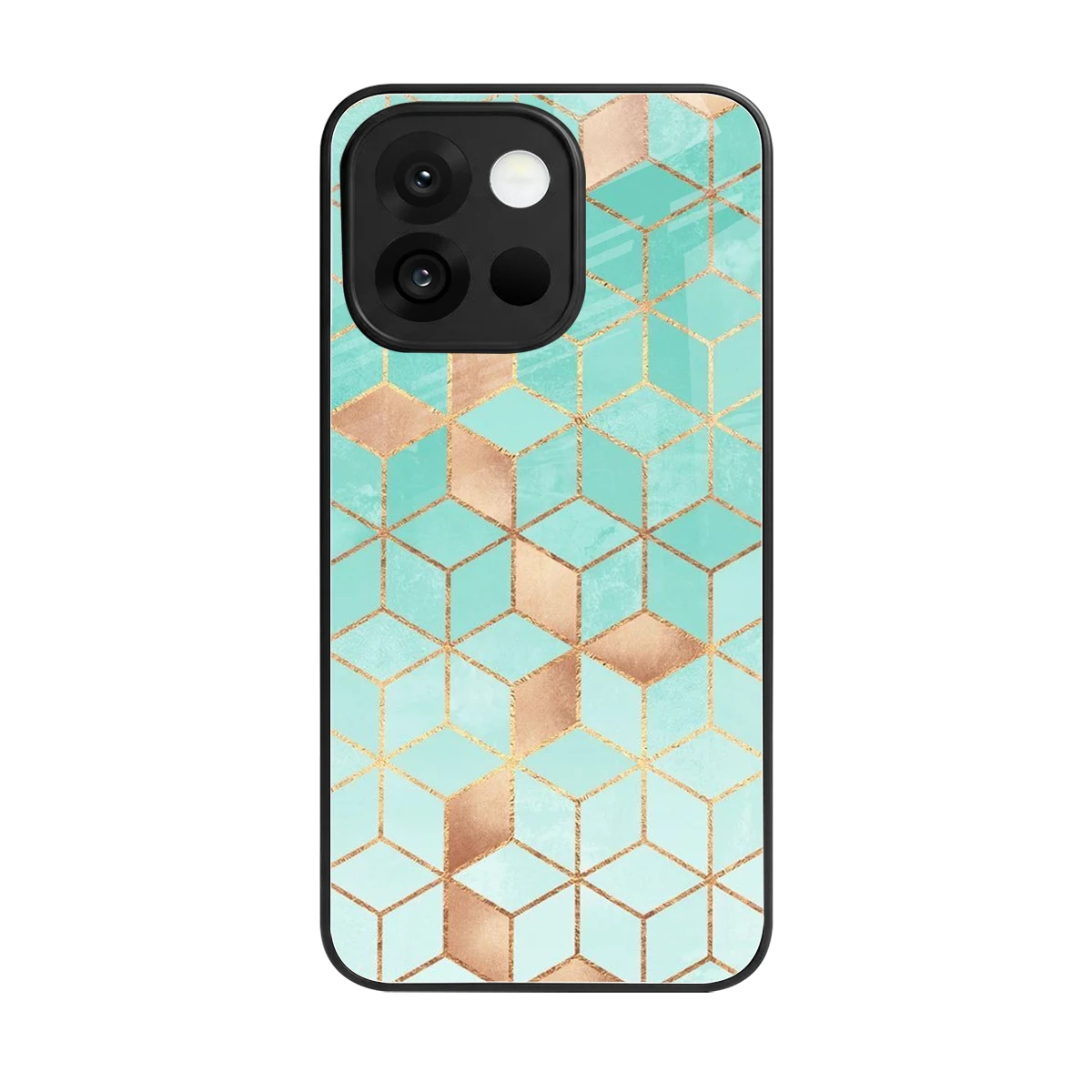 Aqua Mosaic back phone cover | glass case for oneplus 13s