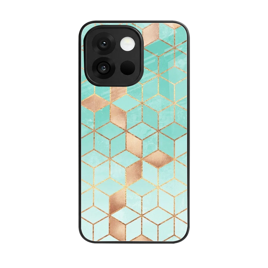 Aqua Mosaic back phone cover | glass case for oneplus 13s