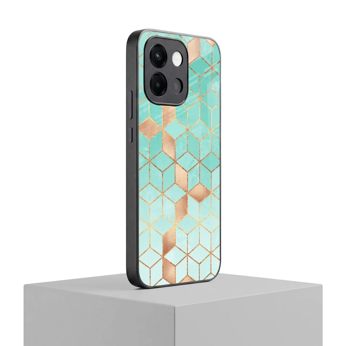 Aqua Mosaic oneplus 13s mobile cover | shockproof glass phone case