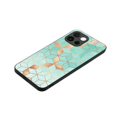 Aqua Mosaic stylish phone case for oneplus 13s | glossy glass and slim fit
