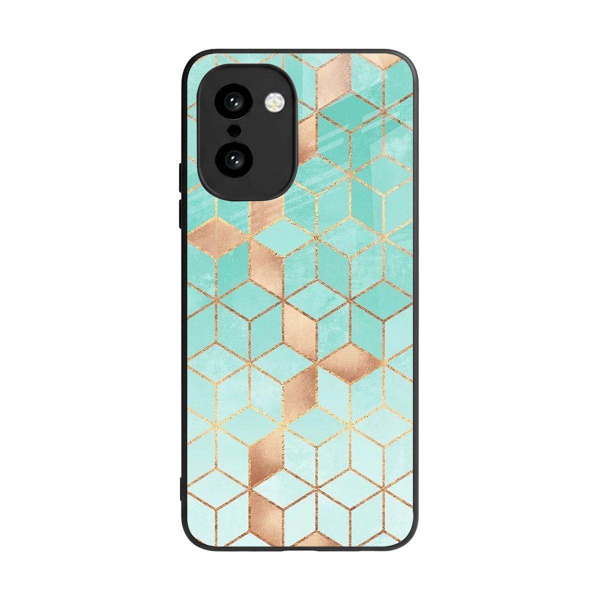 Aqua Mosaic back phone cover | glass case for oneplus 15r