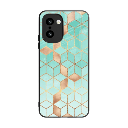 Aqua Mosaic back phone cover | glass case for oneplus 15r
