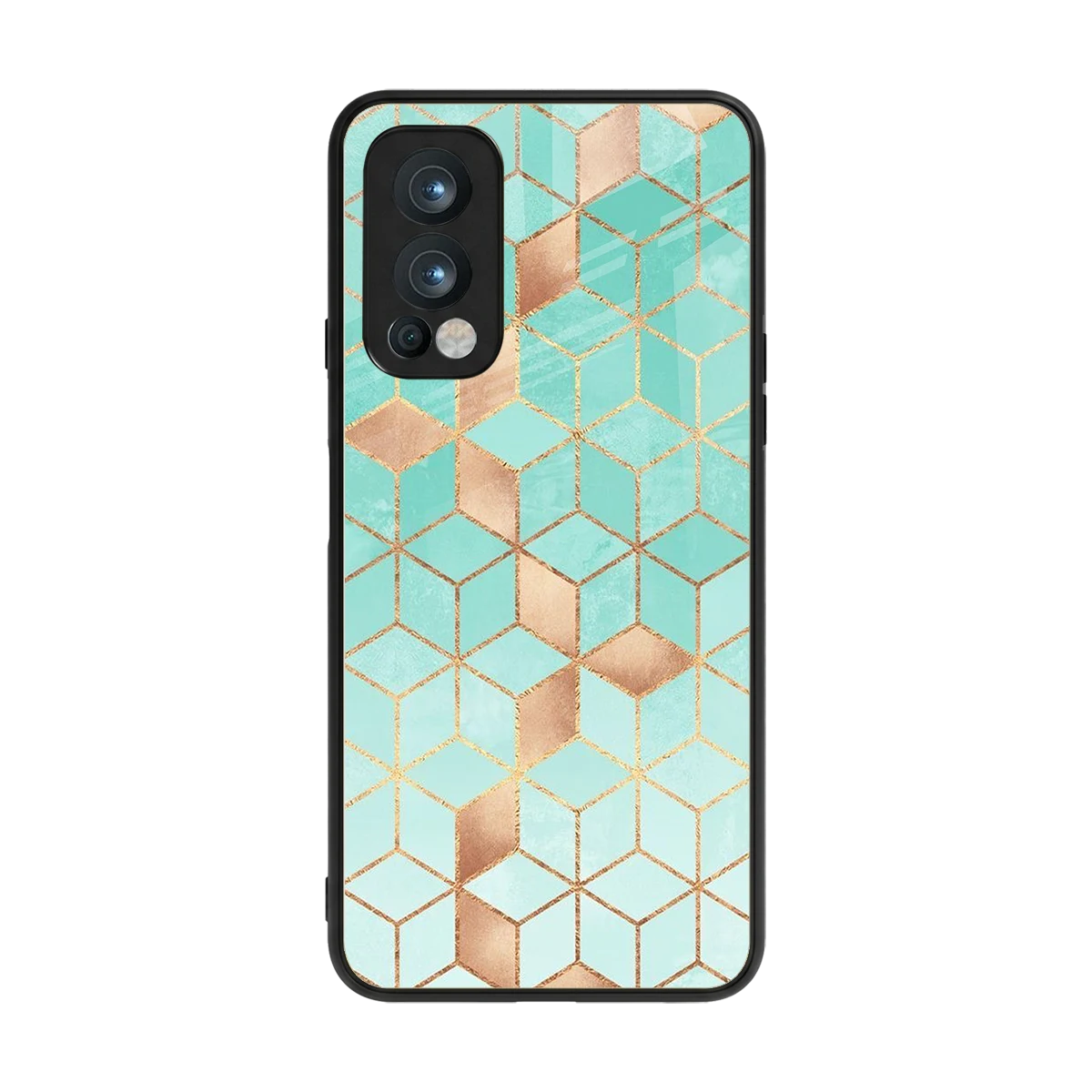 Aqua Mosaic back phone cover | glass case for oneplus nord 2