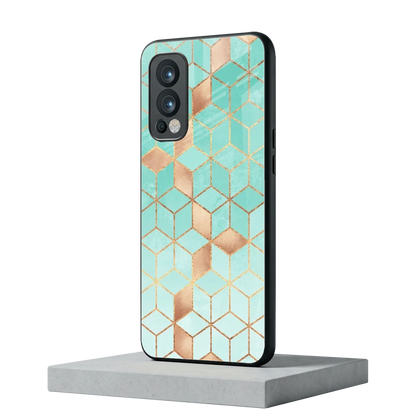 Aqua Mosaic oneplus nord 2 mobile cover | shockproof glass phone case