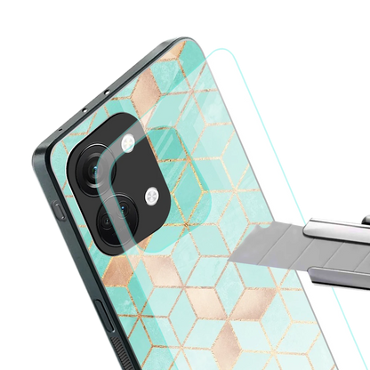 Aqua Mosaic stylish phone case for oneplus nord 3 | glossy glass and slim fit