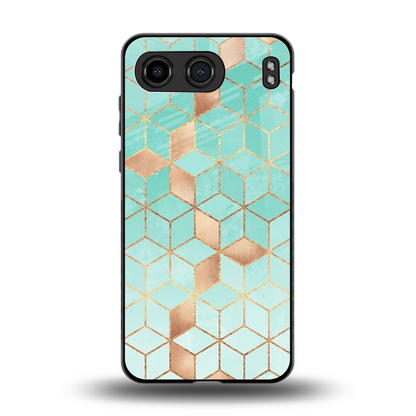 Aqua Mosaic back phone cover | glass case for oneplus nord 4