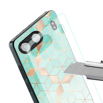 Aqua Mosaic stylish phone case for oneplus nord 4 | glossy glass and slim fit