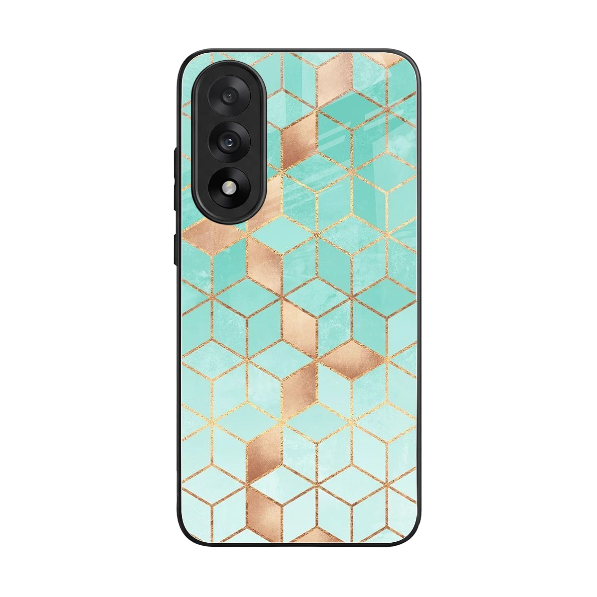 Aqua Mosaic back phone cover | glass case for oneplus nord 5