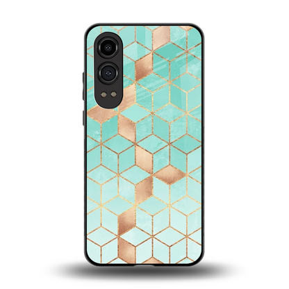 Aqua Mosaic back phone cover | glass case for oneplus nord ce 4 lite