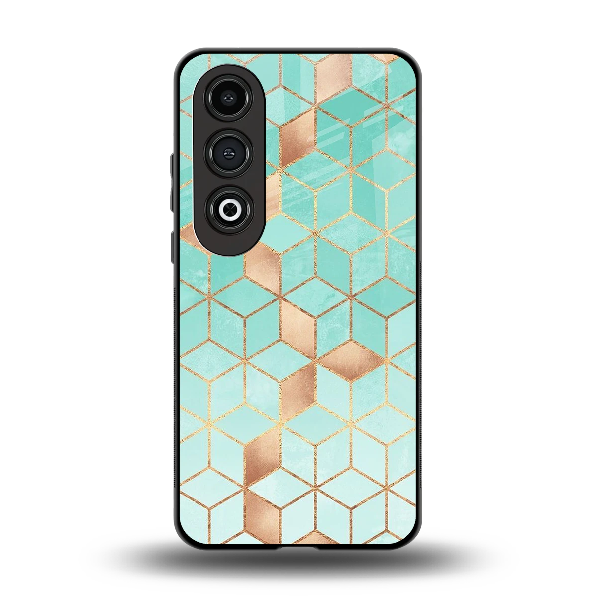 Aqua Mosaic back phone cover | glass case for oneplus nord ce 4