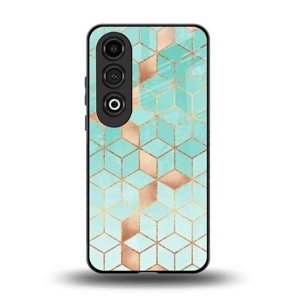 Aqua Mosaic back phone cover | glass case for oneplus nord ce 4