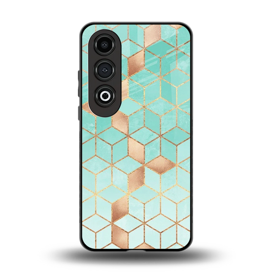 Aqua Mosaic back phone cover | glass case for oneplus nord ce 4