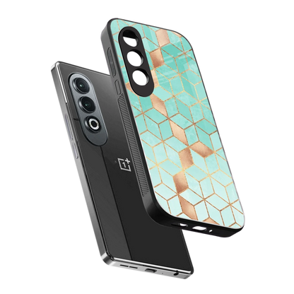 Aqua Mosaic sleek oneplus nord ce 4 cover with tempered glass back and TPU edges
