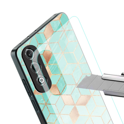 Aqua Mosaic stylish phone case for oneplus nord ce 4 | glossy glass and slim fit