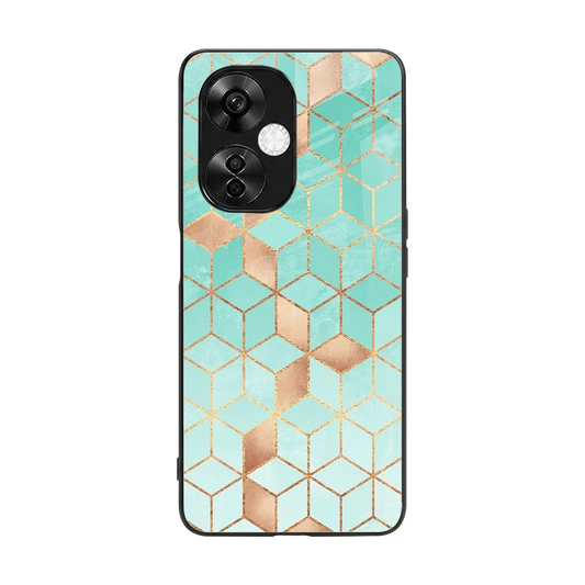 Aqua Mosaic back phone cover | glass case for oneplus nord ce 3 lite