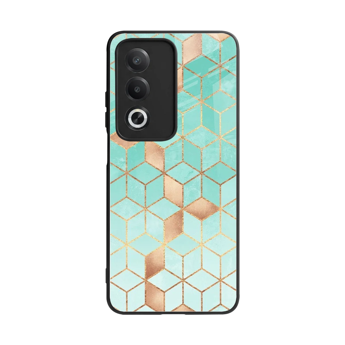 Aqua Mosaic back phone cover | glass case for oppo a3 pro
