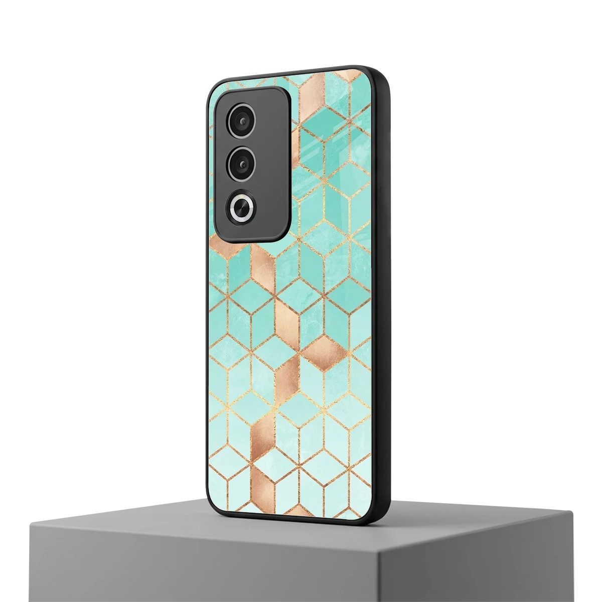 Aqua Mosaic oppo a3 pro mobile cover | shockproof glass phone case
