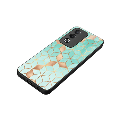 Aqua Mosaic stylish phone case for oppo a3 pro | glossy glass and slim fit