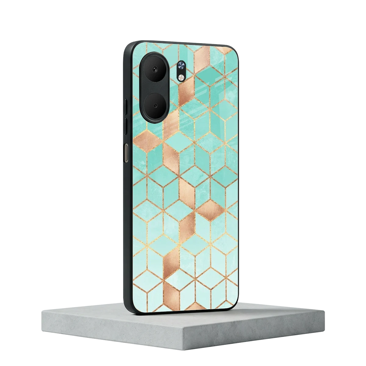 Aqua Mosaic oppo a5x 5g mobile cover | shockproof glass phone case