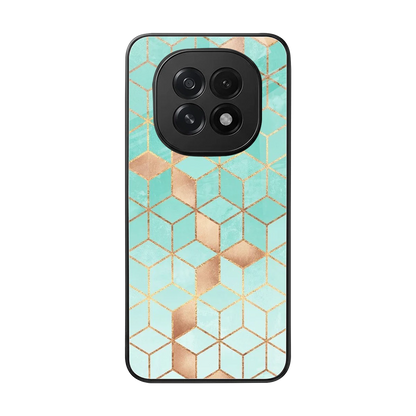 Aqua Mosaic back phone cover | glass case for oppo f29 5g