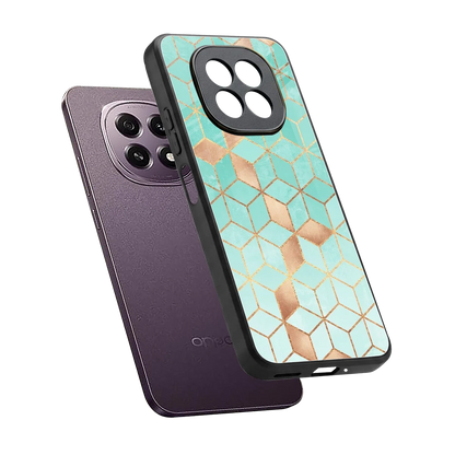 Aqua Mosaic sleek oppo f29 5g cover with tempered glass back and TPU edges