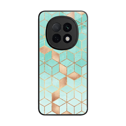 Aqua Mosaic back phone cover | glass case for oppo f29 pro 5g
