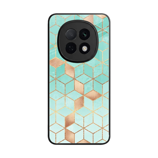 Aqua Mosaic back phone cover | glass case for oppo f29 pro 5g