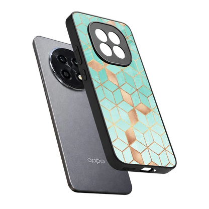 Aqua Mosaic sleek oppo f29 pro 5g cover with tempered glass back and TPU edges