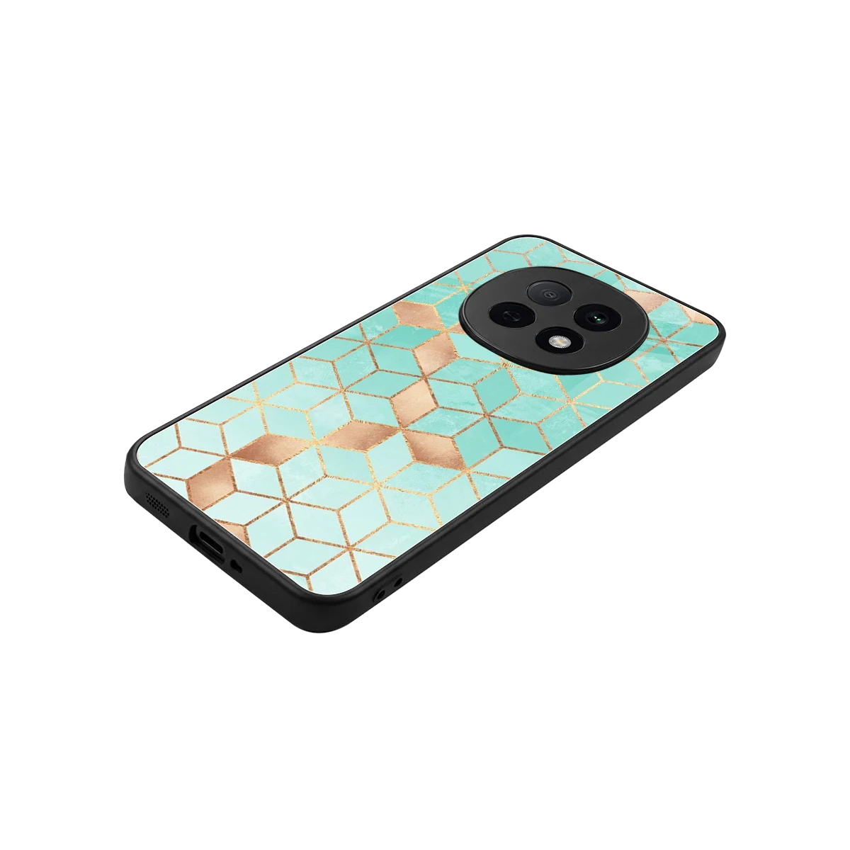 Aqua Mosaic stylish phone case for oppo f29 pro 5g | glossy glass and slim fit