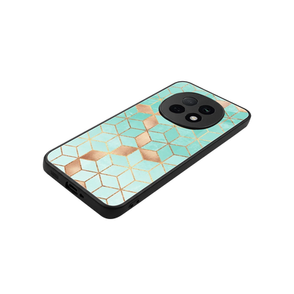 Aqua Mosaic stylish phone case for oppo f29 pro 5g | glossy glass and slim fit