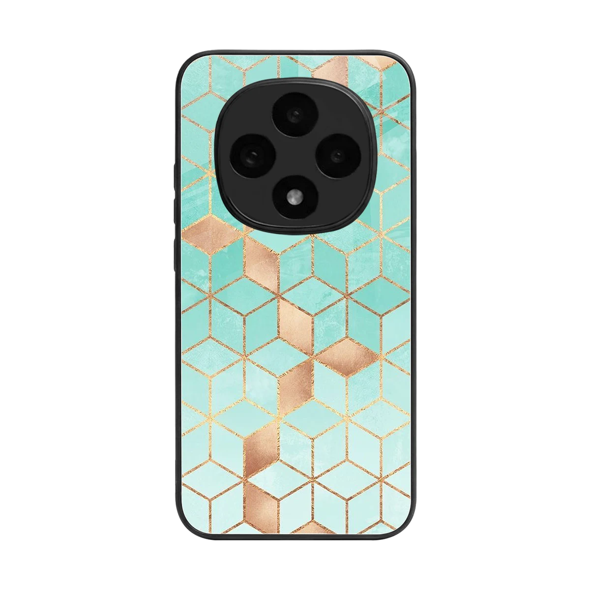Aqua Mosaic back phone cover | glass case for oppo f31 pro 5g