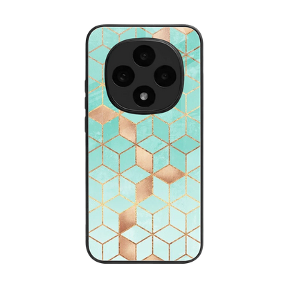 Aqua Mosaic back phone cover | glass case for oppo f31 pro 5g