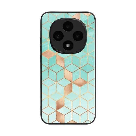 Aqua Mosaic back phone cover | glass case for oppo f31 pro 5g