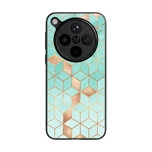 Aqua Mosaic back phone cover | glass case for oppo find x8
