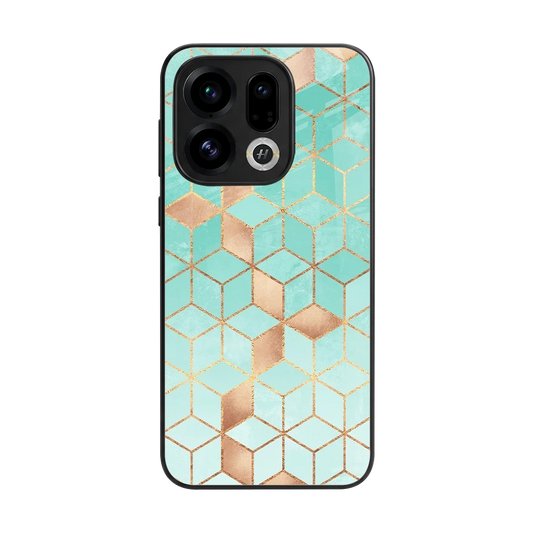Aqua Mosaic back phone cover | glass case for oppo find x9