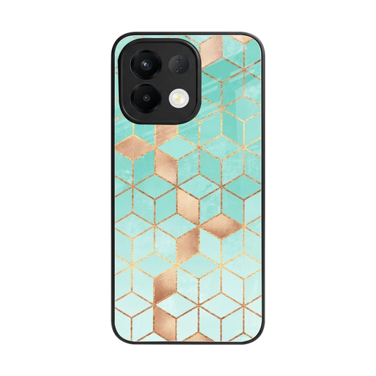 Aqua Mosaic back phone cover | glass case for oppo k13 5g