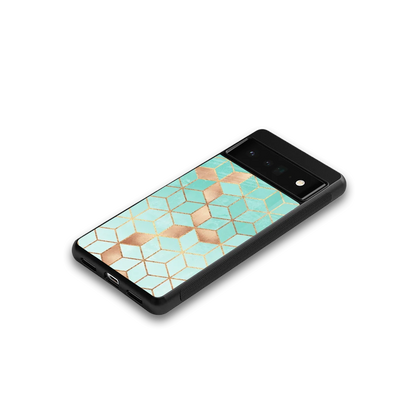 Aqua Mosaic google pixel 6 pro mobile cover | shockproof glass phone case