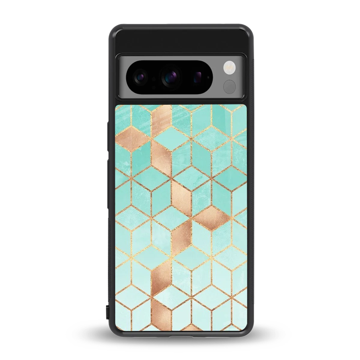 Aqua Mosaic back phone cover | glass case for google pixel 8 pro