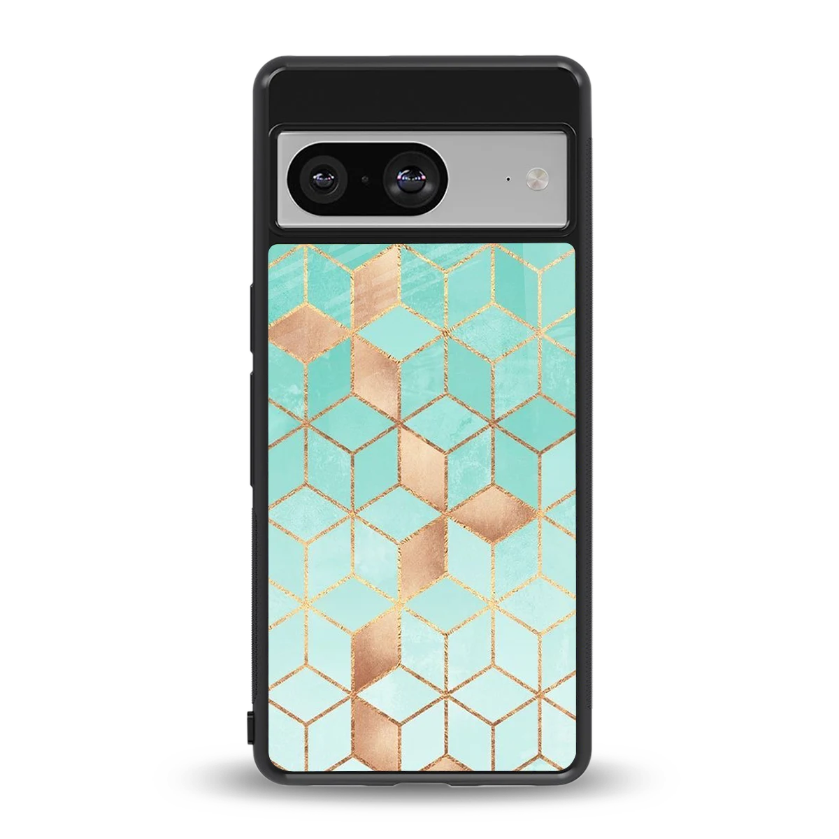 Aqua Mosaic back phone cover | glass case for google pixel 8