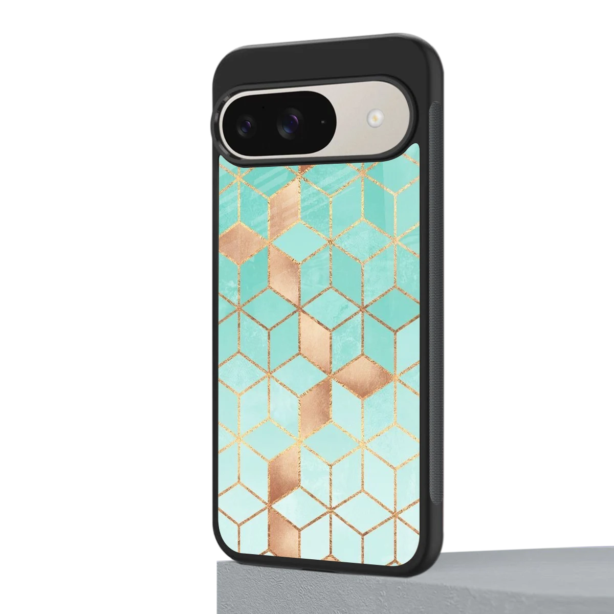Aqua Mosaic google pixel 9 mobile cover | shockproof glass phone case