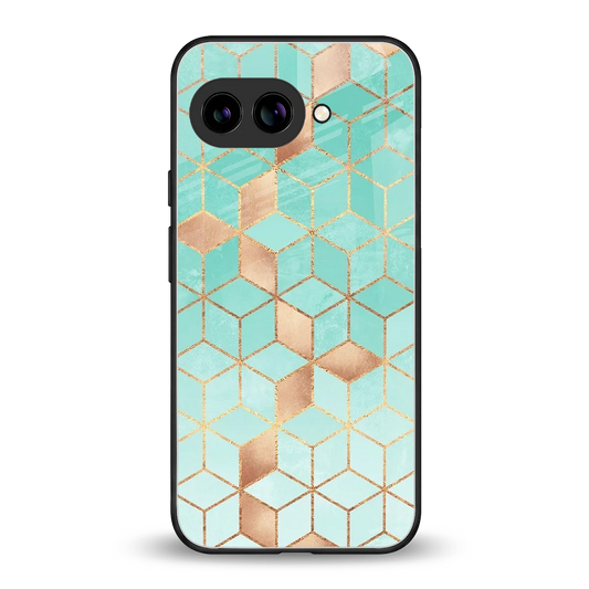Aqua Mosaic back phone cover | glass case for google pixel 9a