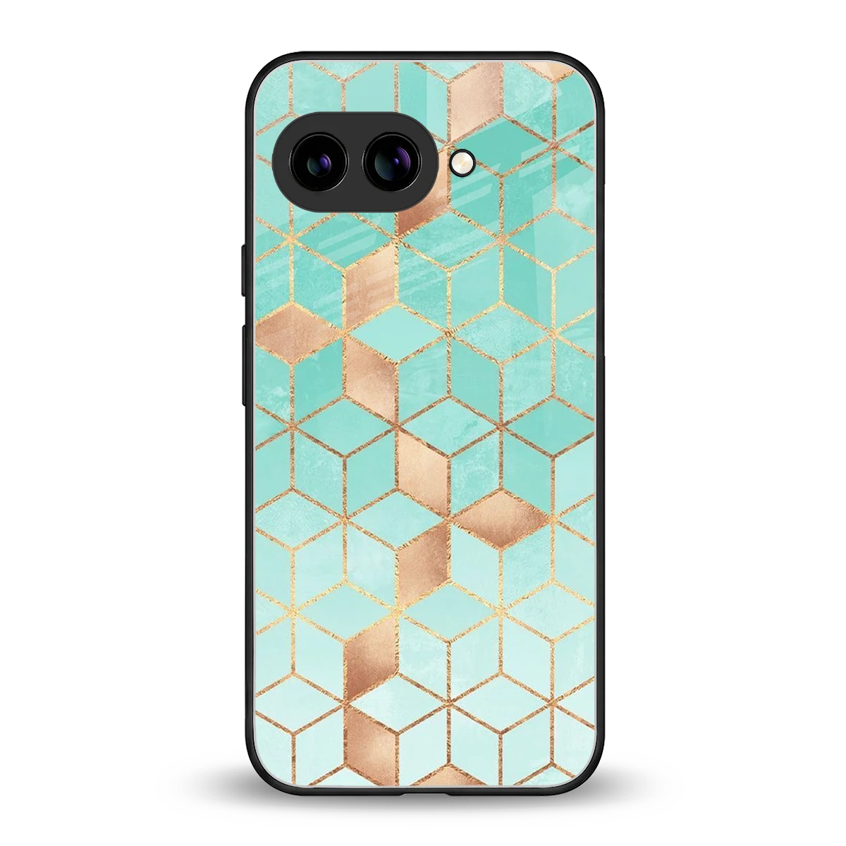 Aqua Mosaic back phone cover | glass case for google pixel 10a