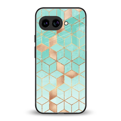 Aqua Mosaic back phone cover | glass case for google pixel 10a